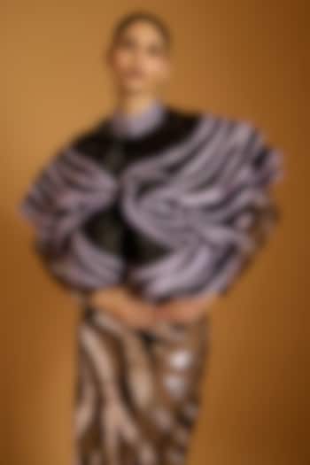 Black Silk Organza Ruffle Jacket by Siddartha Tytler at Pernia's Pop Up Shop