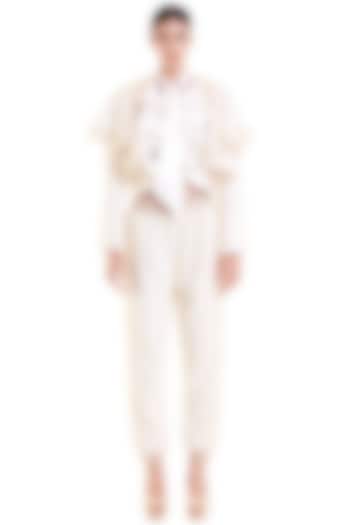 Ivory Embroidered Pant Set by Siddartha Tytler at Pernia's Pop Up Shop