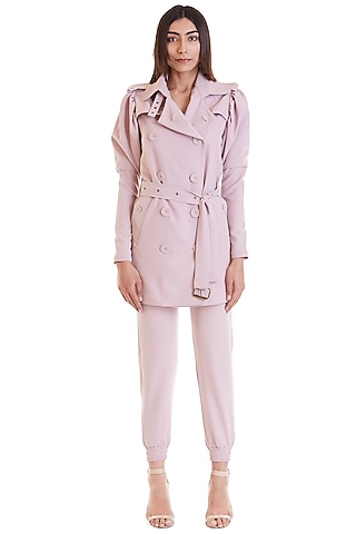 Blush Pink Jacket Set by Siddartha Tytler