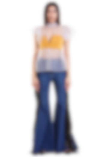 Mustard Quilted Bustier by Siddartha Tytler at Pernia's Pop Up Shop