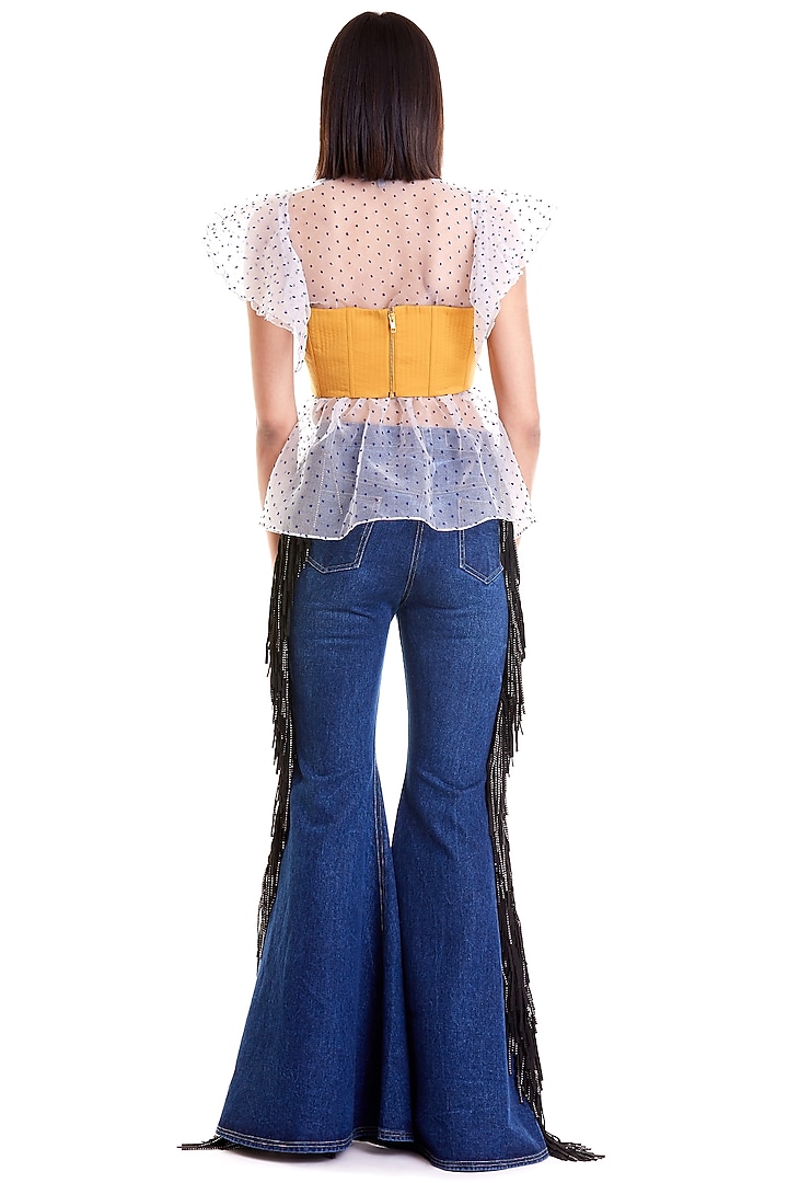 Mustard Quilted Bustier by Siddartha Tytler at Pernia's Pop Up Shop