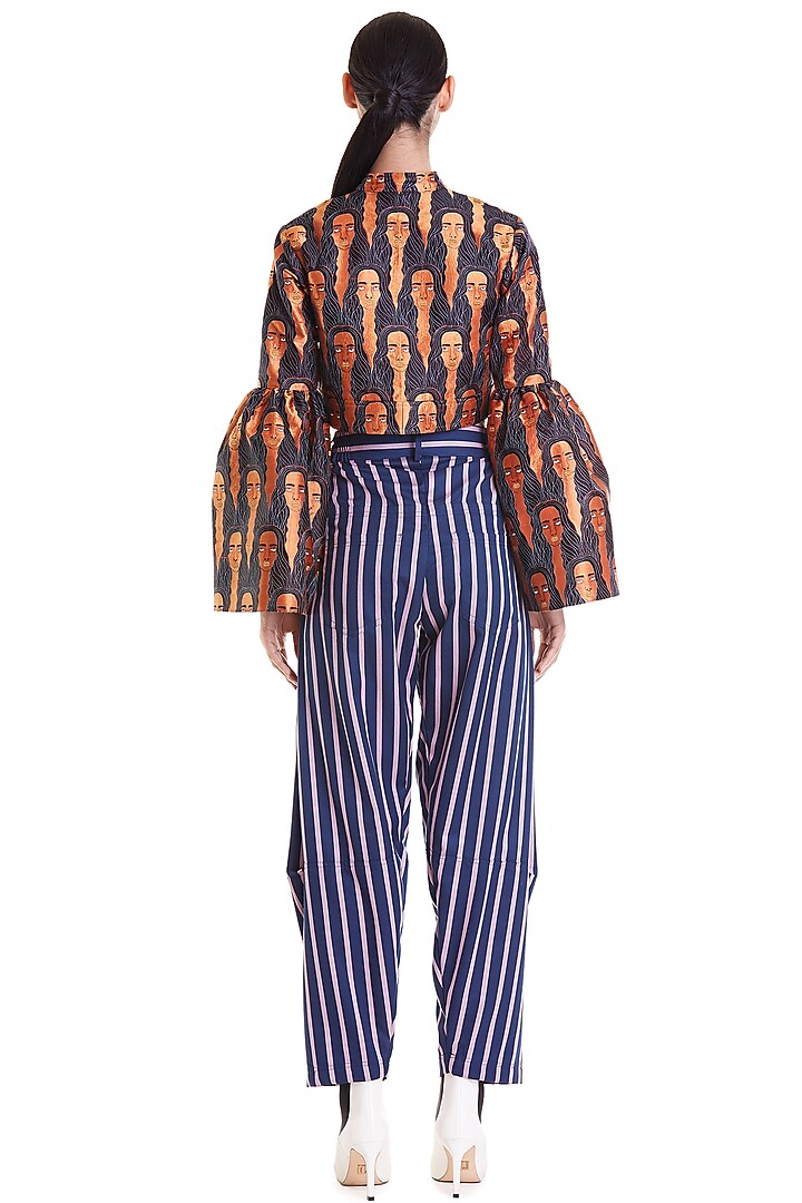 Rust Embroidered Crop Jacket by Siddartha Tytler at Pernia's Pop Up Shop