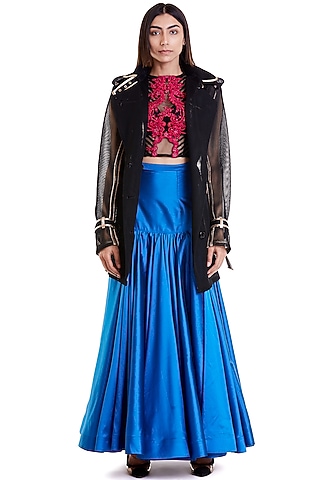 Black Neoprene Trench Coat by Siddartha Tytler