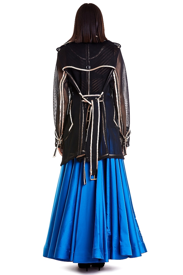 Black Neoprene Trench Coat by Siddartha Tytler at Pernia's Pop Up Shop