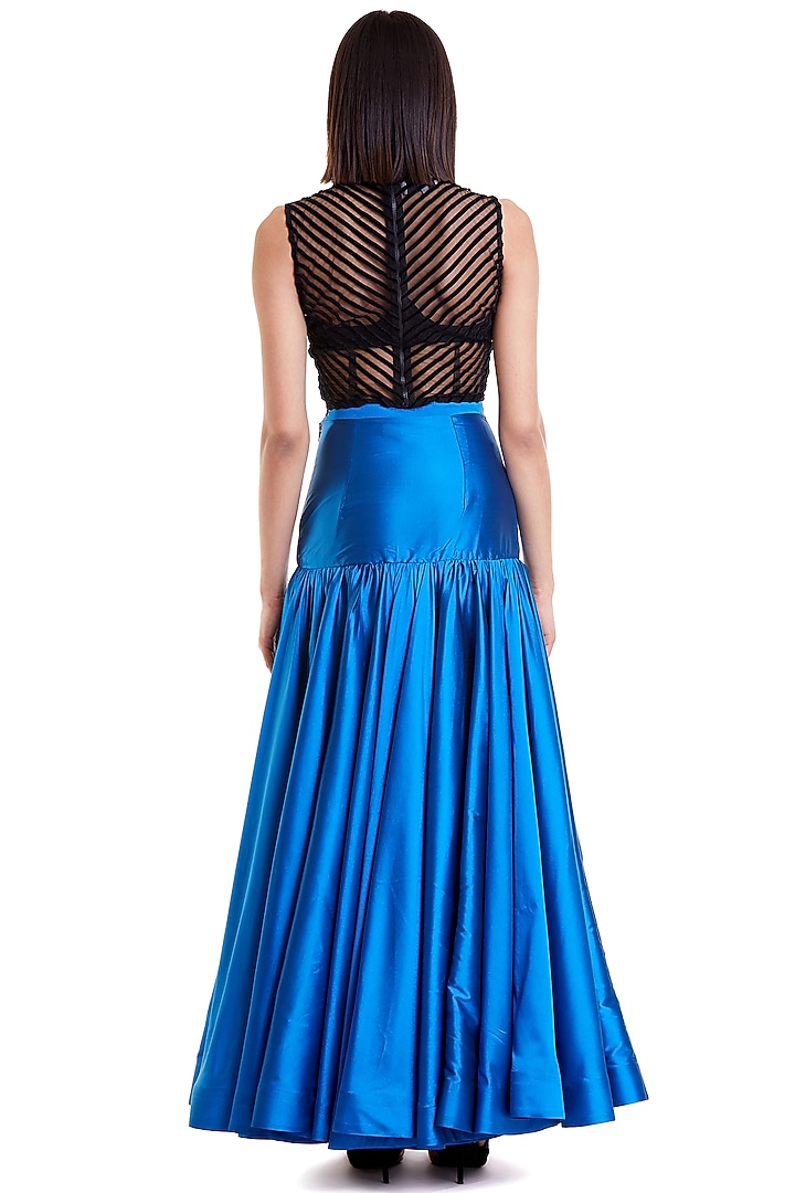Black Striped Crop Top by Siddartha Tytler at Pernia's Pop Up Shop