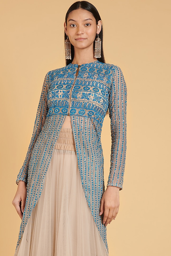Nude Net Layered Skirt by Siddartha Tytler at Pernia's Pop Up Shop
