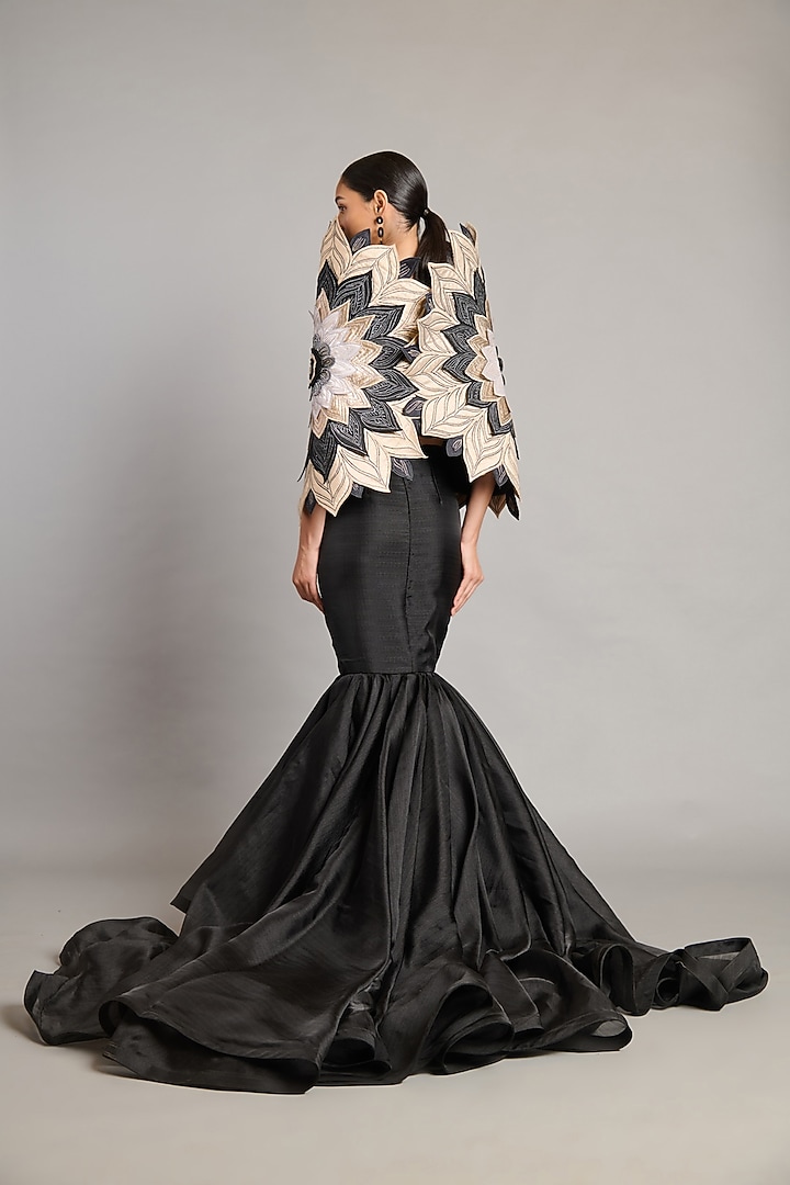 Metallic Taffeta & Lamme Cocoon Cape by Siddartha Tytler at Pernia's Pop Up Shop