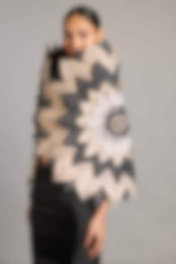 Metallic Taffeta & Lamme Cocoon Cape by Siddartha Tytler at Pernia's Pop Up Shop