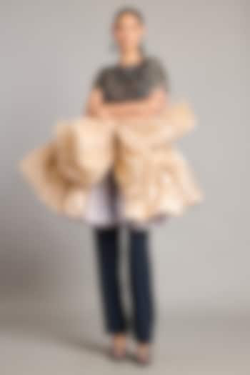 Slate Grey Microfiber & Heavy Knit Pants by Siddartha Tytler at Pernia's Pop Up Shop