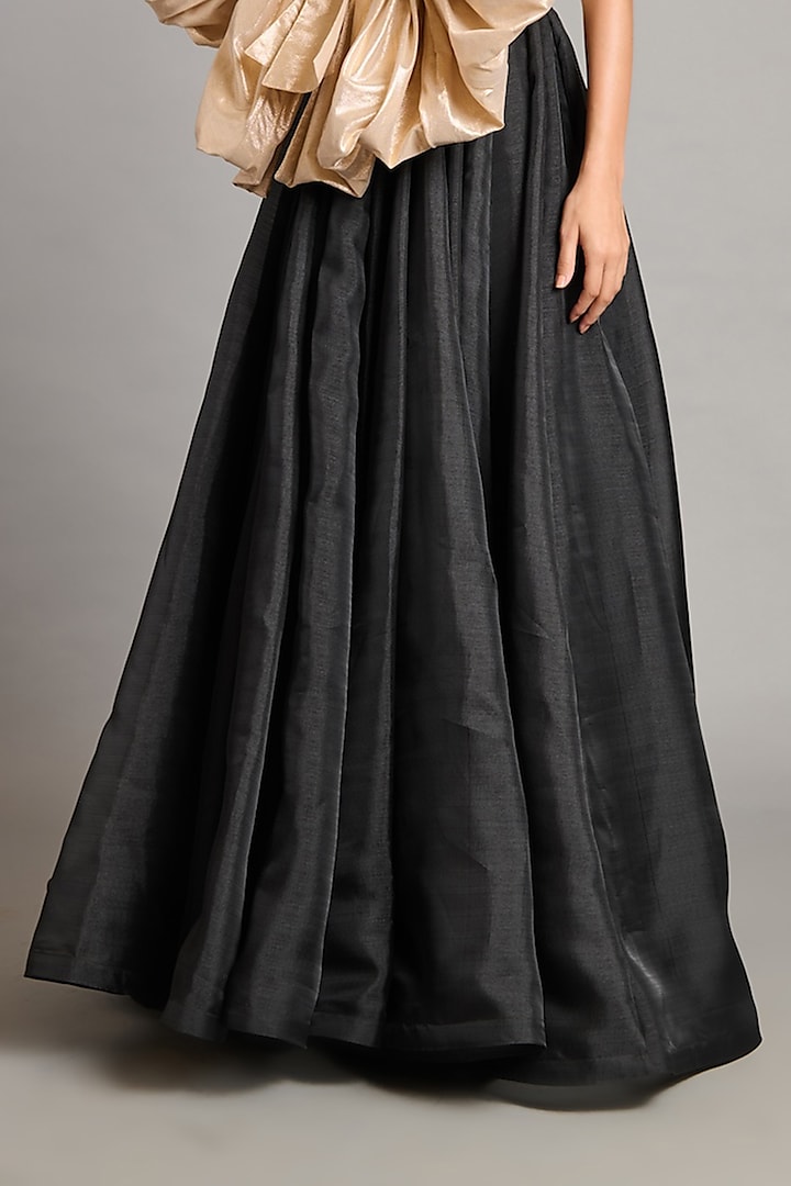 Black & Gold Organza Corset Ball Wedding Gown by Siddartha Tytler at Pernia's Pop Up Shop