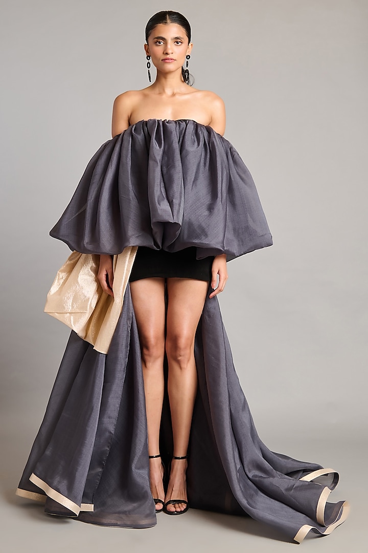 Multi-Colored Microfiber & Lamme Mini Party Wear Dress by Siddartha Tytler at Pernia's Pop Up Shop