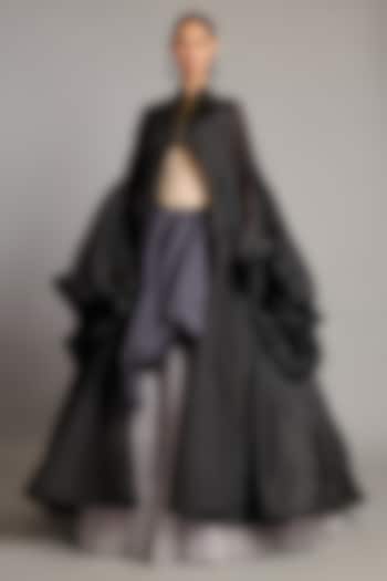 Black Organza Jacket by Siddartha Tytler at Pernia's Pop Up Shop