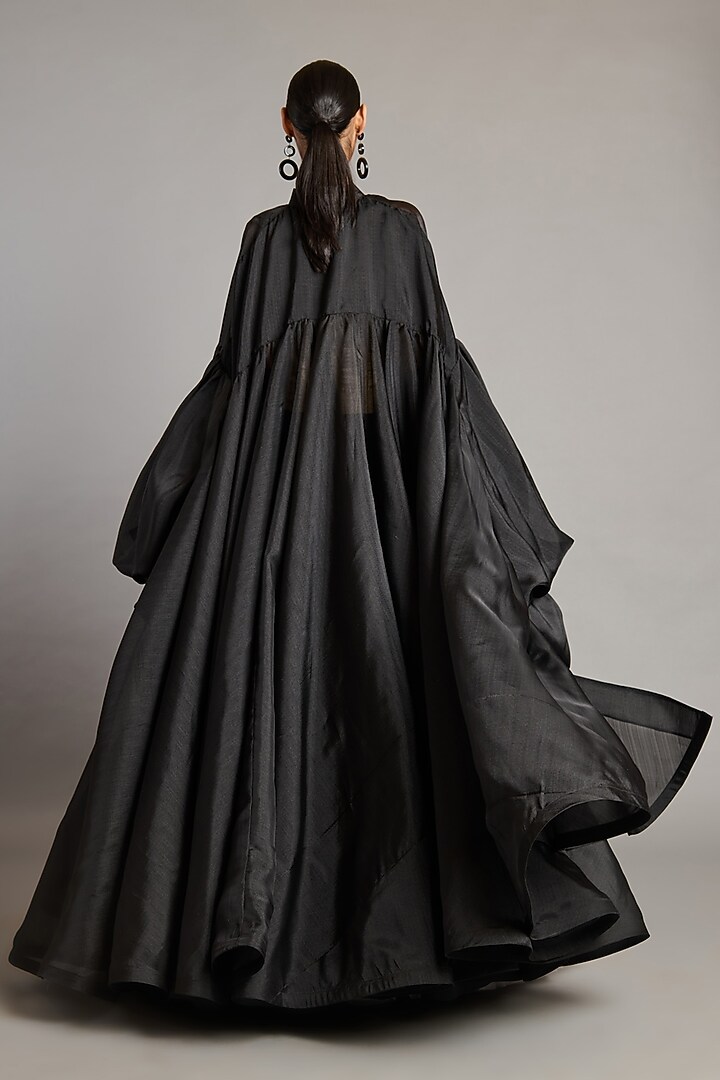 Black Organza Jacket by Siddartha Tytler at Pernia's Pop Up Shop