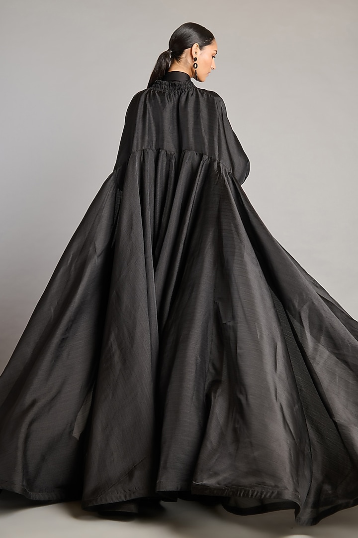Black Organza Jacket by Siddartha Tytler at Pernia's Pop Up Shop