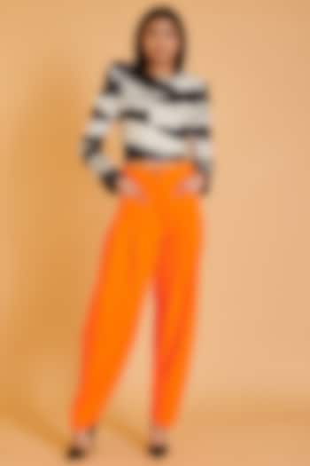 Orange Lycra Knit Balloon Pants by Siddartha Tytler at Pernia's Pop Up Shop