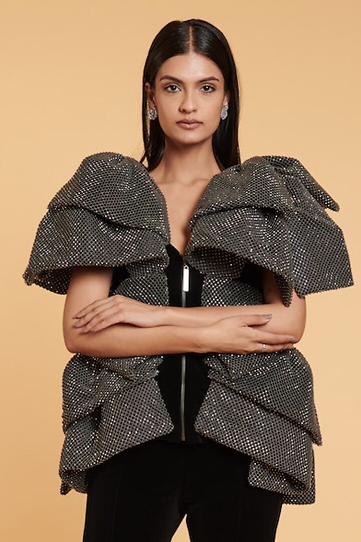Black Velvet Jacket by Siddartha Tytler at Pernia's Pop Up Shop