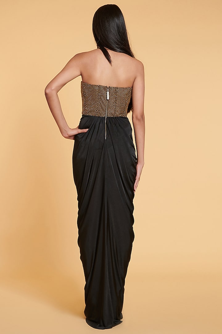 Black & Gold Spandex Gown by Siddartha Tytler at Pernia's Pop Up Shop 2026