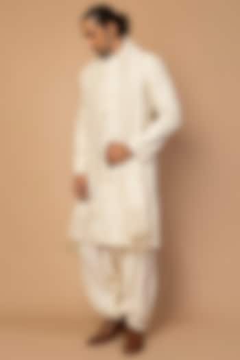 Ivory Embroidered Sherwani With Pants by Siddartha Tytler Men