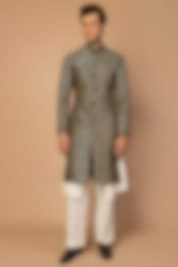 Black Embroidered Wedding Sherwani With Inner by Siddartha Tytler Men at Pernia's Pop Up Shop