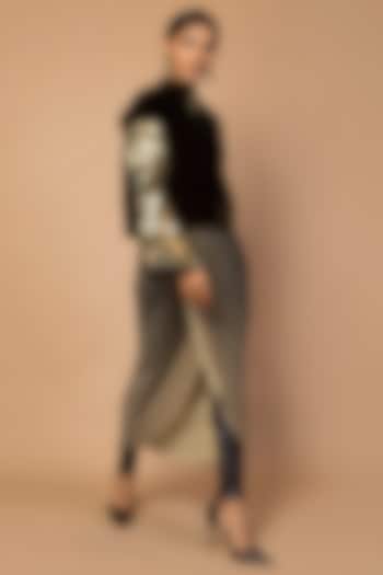 Black Embroidered Kimono Jacket by Siddartha Tytler at Pernia's Pop Up Shop