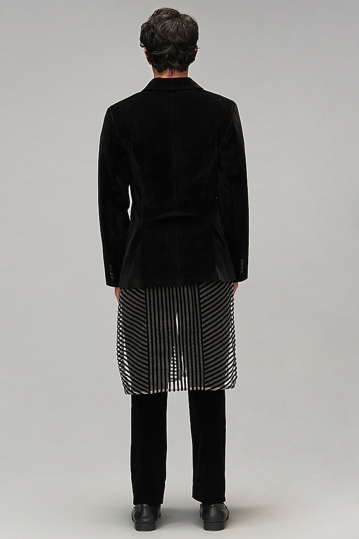 Black Velvet Suit Set by Siddartha Tytler Men at Pernia's Pop Up Shop