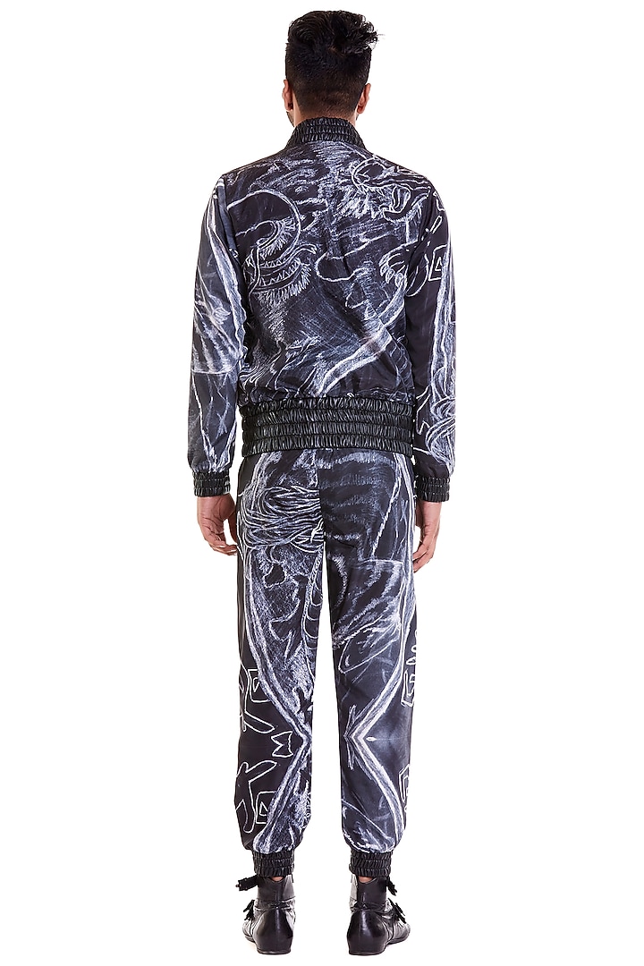 Black & White Digital Printed Tracksuit by Siddartha Tytler Men at Pernia's Pop Up Shop