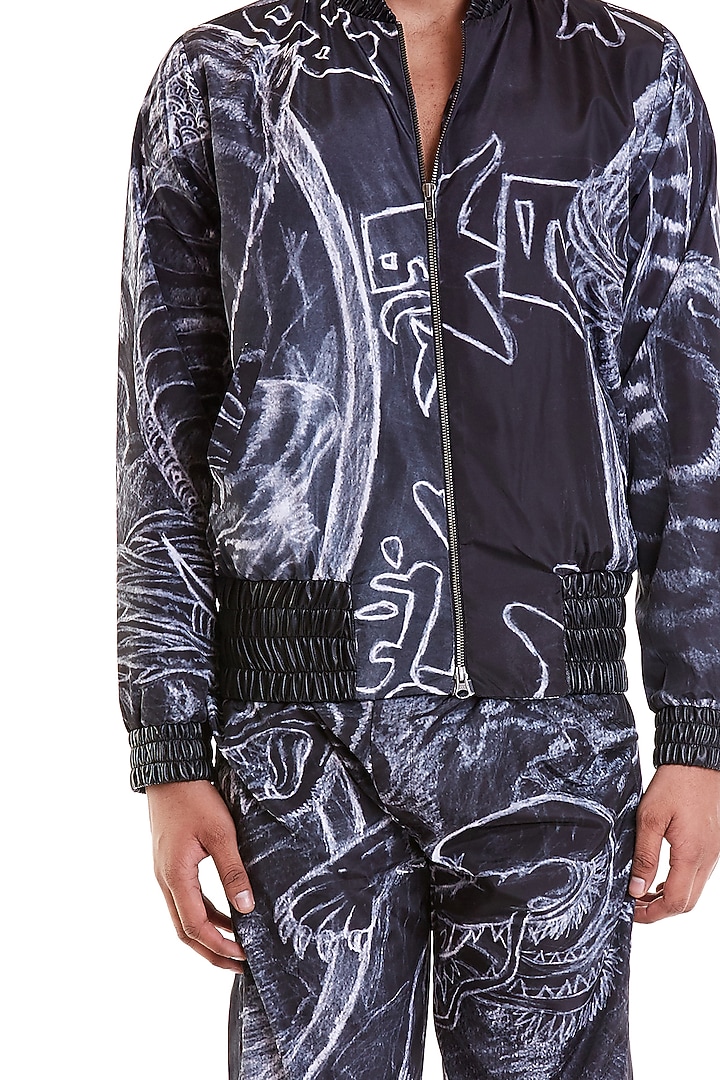 Black & White Digital Printed Tracksuit by Siddartha Tytler Men at Pernia's Pop Up Shop