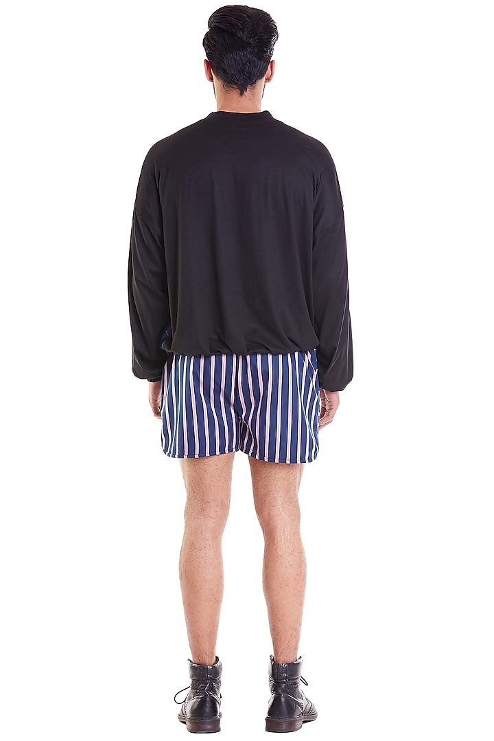 Blue Tafetta & Jersey Digital Printed Jumper by Siddartha Tytler Men at Pernia's Pop Up Shop