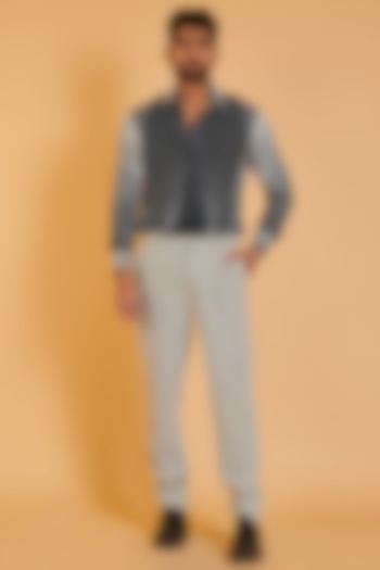 Black & White Microfiber Digital Printed Wedding Shirt by Siddartha Tytler Men at Pernia's Pop Up Shop