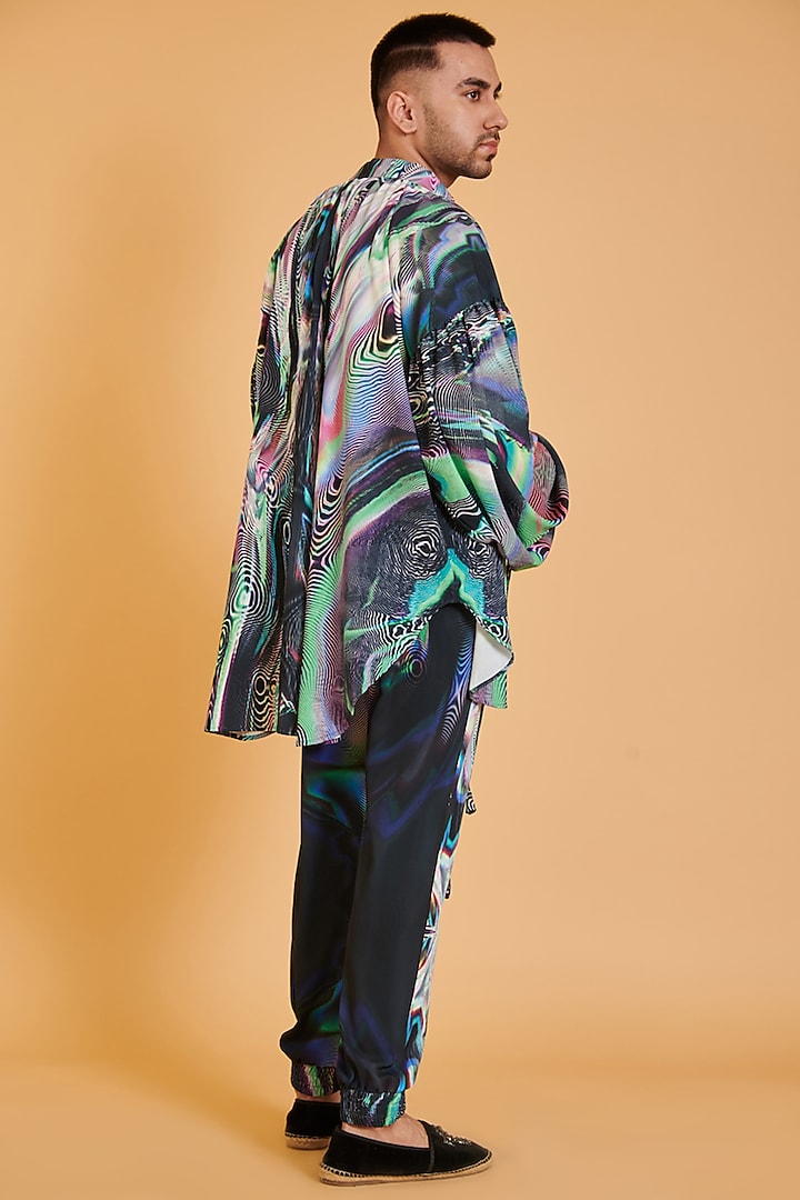 Multi-Colored Heavy Crepe Digital printed Co-Ord Set by Siddartha Tytler Men at Pernia's Pop Up Shop