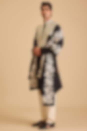 Ivory Silk Organza Gara Embroidered Dupatta by Siddartha Tytler Men at Pernia's Pop Up Shop