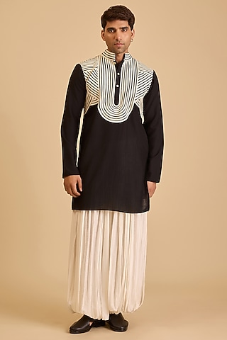 Ivory French Rayon Balloon Harem Pants by Siddartha Tytler Men