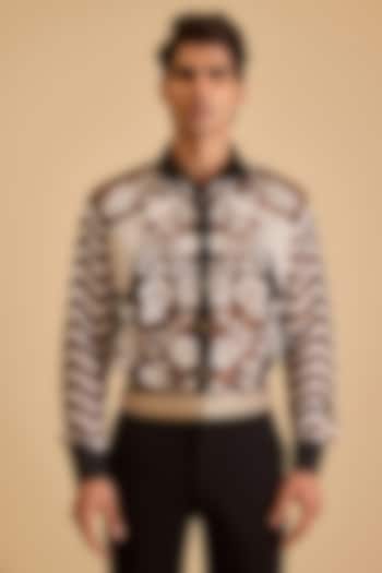 Crystal Baguette Chain & Crochet Dupion Embroidered Belt by Siddartha Tytler Men at Pernia's Pop Up Shop