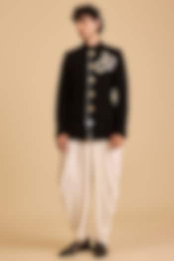 Ivory French Rayon Draped Pants by Siddartha Tytler Men at Pernia's Pop Up Shop