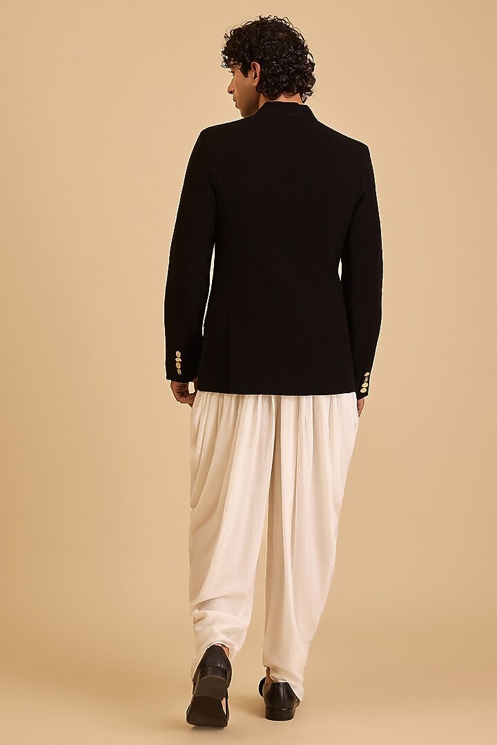 Ivory French Rayon Draped Pants by Siddartha Tytler Men at Pernia's Pop Up Shop