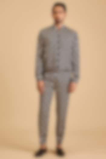 Black & White Bemberg Satin Printed Co-Ord Set by Siddartha Tytler Men at Pernia's Pop Up Shop