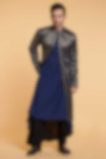 Gold Mesh Sherwani Set by Siddartha Tytler Men at Pernia's Pop Up Shop