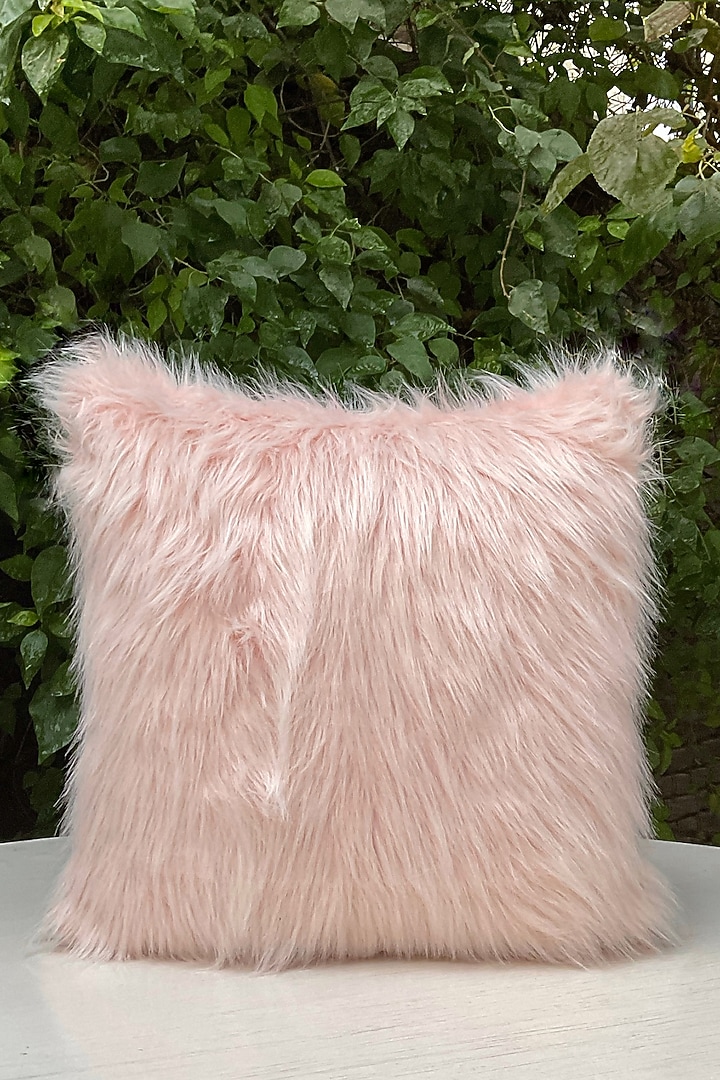 Faux Fur Vegan Blush Cushion Cover by Studio Covers at Pernia's Pop Up Shop