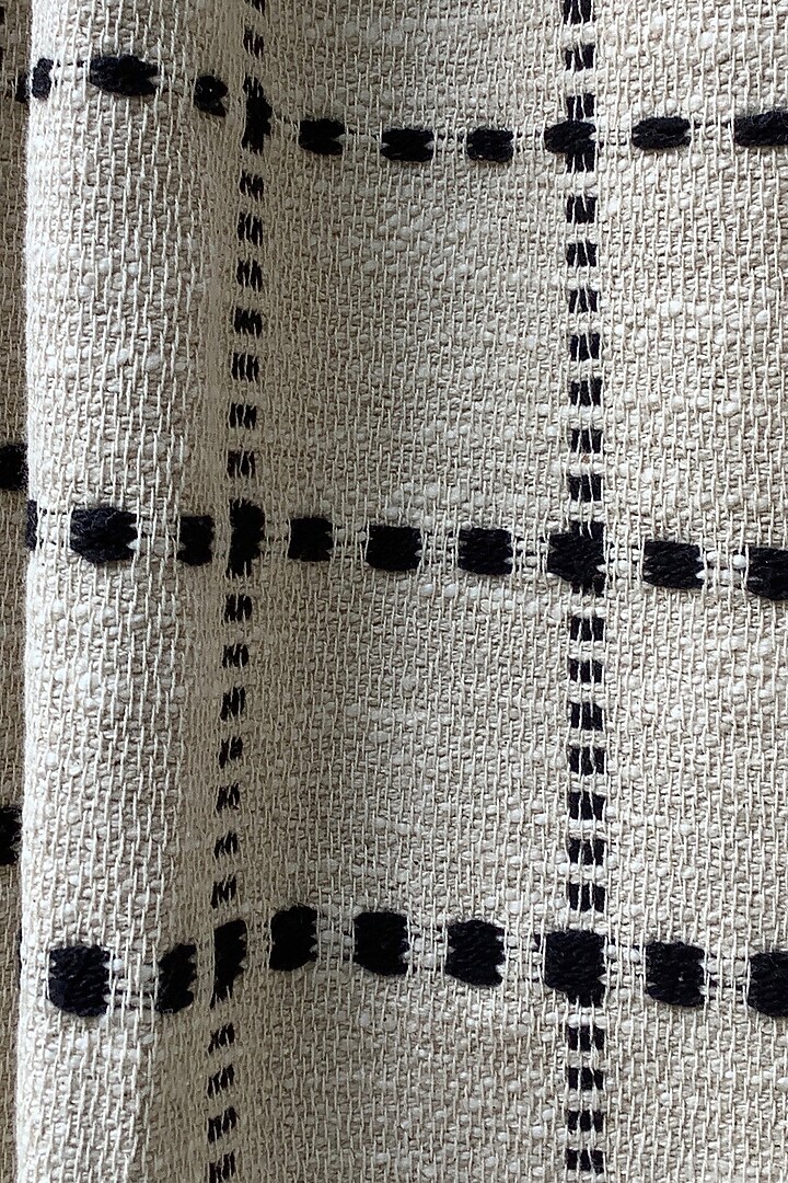 English Cottage White and Ivory Woven Cotton Throw by Studio Covers at Pernia's Pop Up Shop