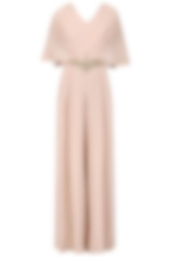 Blush Pink Embroidered Draped Jumpsuit by Seema Thukral