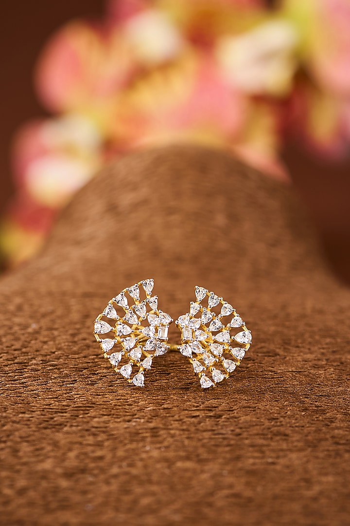 White Gold Finish Eurostar Swarovski Ring In Sterling Silver by STELLA CREATIONS at Pernia's Pop Up Shop