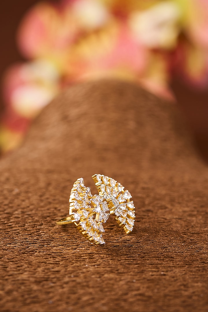 White Gold Finish Eurostar Swarovski Ring In Sterling Silver by STELLA CREATIONS at Pernia's Pop Up Shop