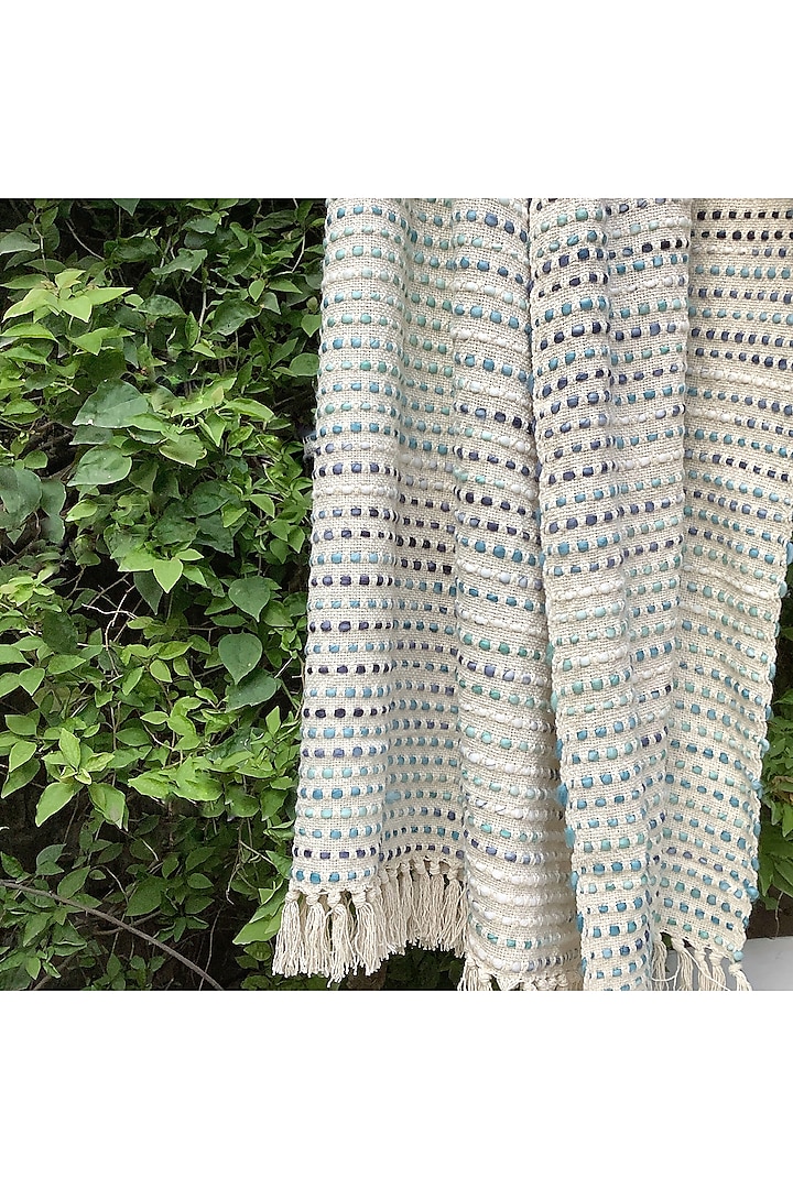 Coastal Ombre Woven Cotton Throw by Studio Covers