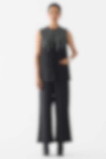 Black Suiting Sequin Embroidered Co-Ord Set by Studio Rigu at Pernia's Pop Up Shop