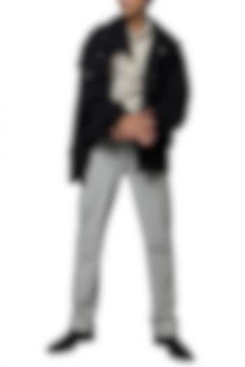 Black & White Striped Straight Pants by Siddartha Tytler Men at Pernia's Pop Up Shop