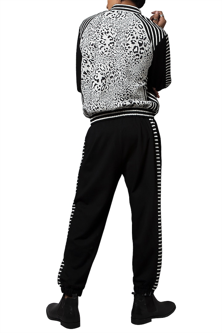 Black Multi Paneled Bomber Jacket by Siddartha Tytler Men at Pernia's Pop Up Shop