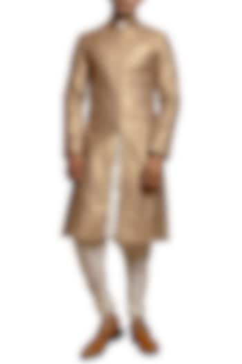 Copper Laser Strip Worked Wedding Sherwani Set by Siddartha Tytler Men at Pernia's Pop Up Shop
