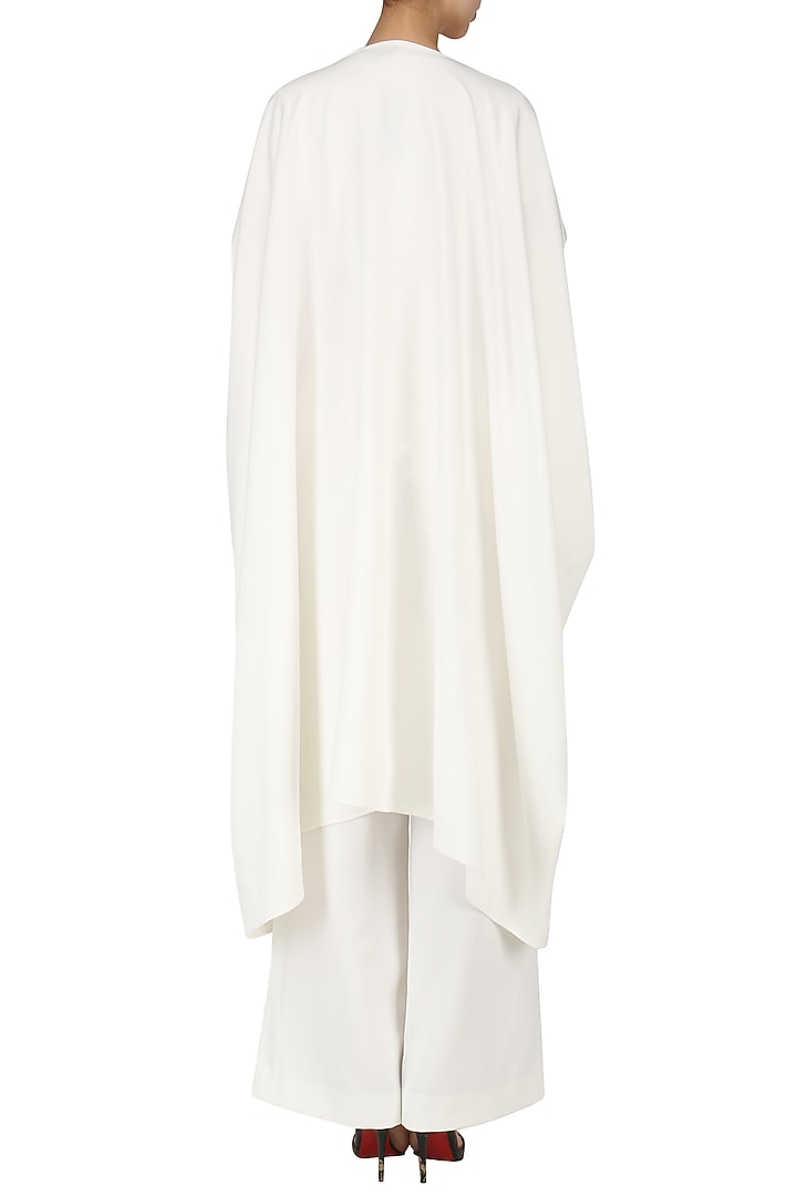Ivory kaftan jacket with palazzo pants available only at Pernia's Pop Up Shop.
