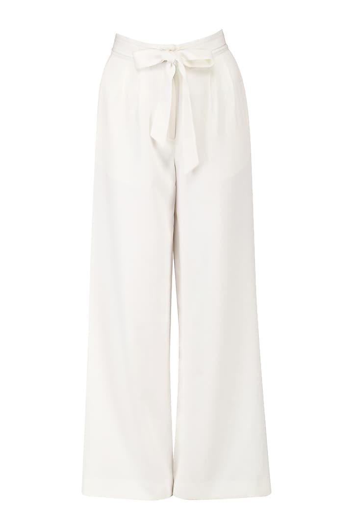 Ivory kaftan jacket with palazzo pants available only at Pernia's Pop Up Shop.