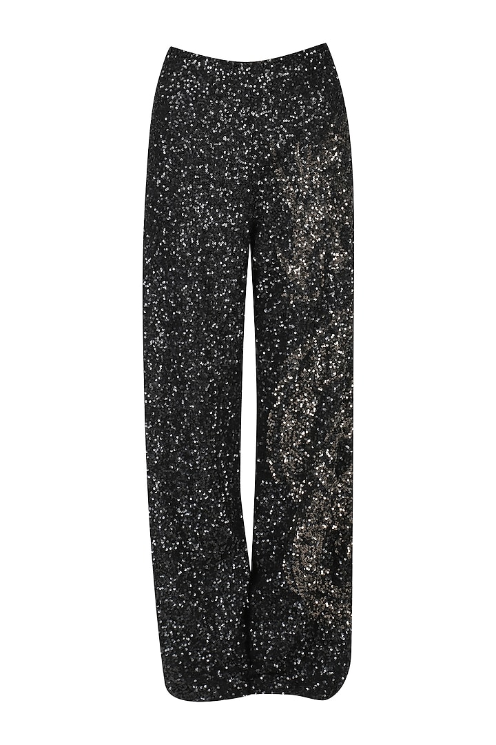 Black sequined pants by Siddartha Tytler